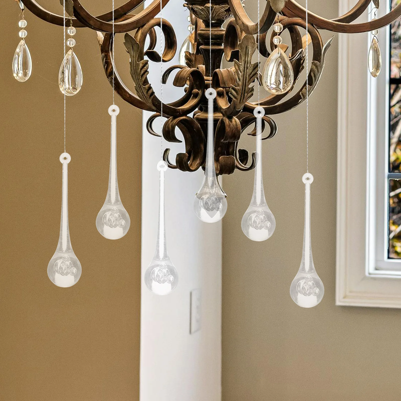 

10Pcs Water Pendant Acrylic Decorations Clear Acrylic Decorations Hanging Lamp Pendants DIY Home Party Curtain Accessories