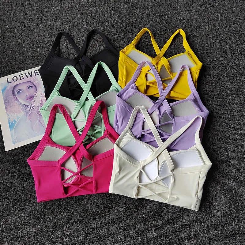 Fixed Cup Yoga Bra for Women, Medium Support Racerback Workout Tank, All-in-One Built-in Bra Design