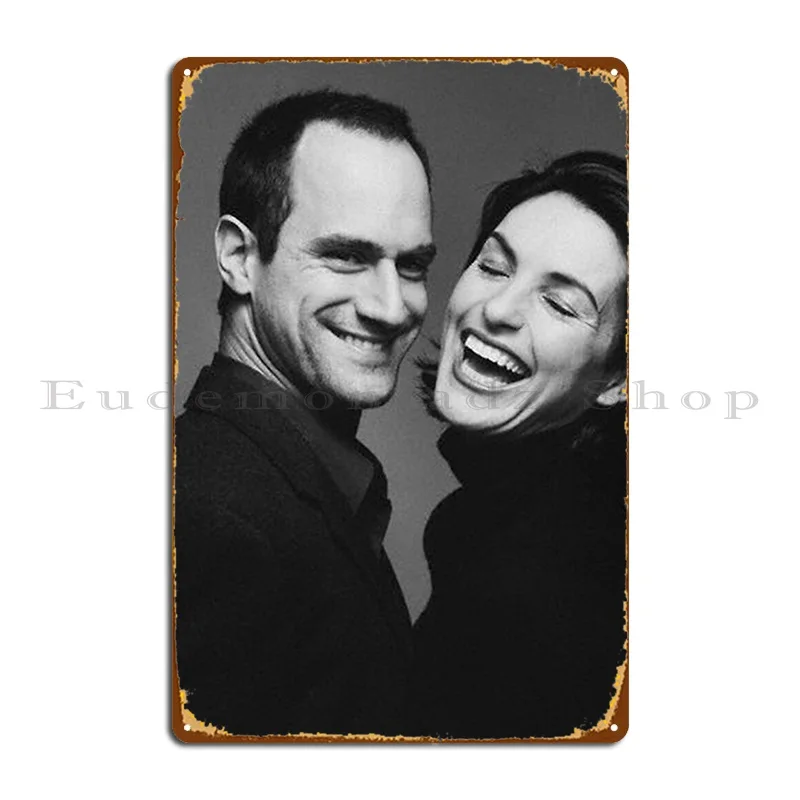 Mariska Chris Mariska Hargitay And Chris Meloni Metal Plaque Poster Create Party Club Design Club Kitchen Tin Sign Poster