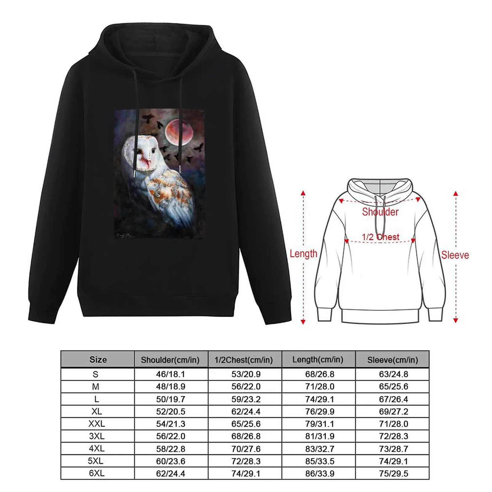 Owl of the Blood Moon Heart Hoodie autumn jacket men men's sweat-shirt set men wear hooded shirt hoodie oversize