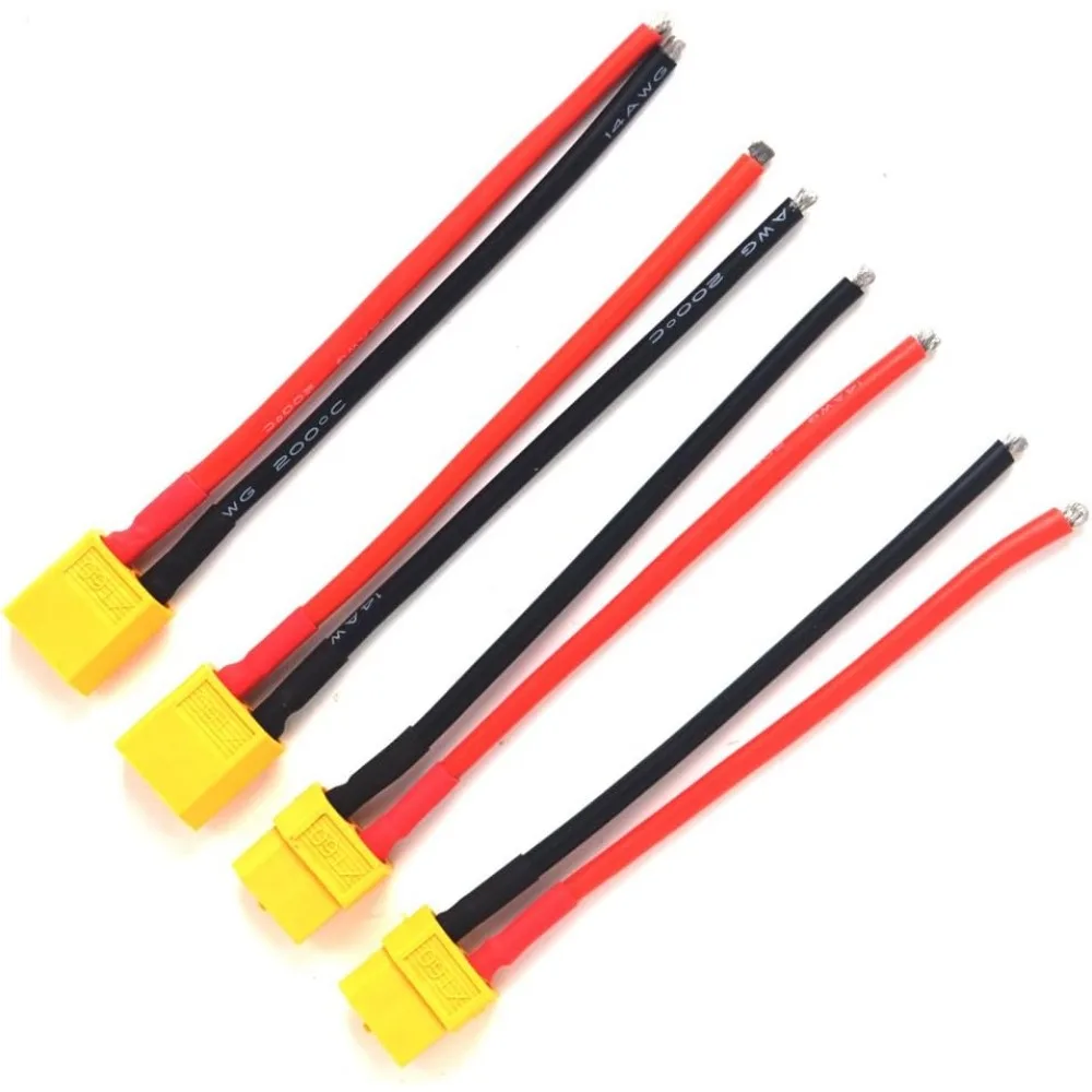 

2 Pair RC Battery Connector Set with 10CM 14AWG Silicone Wire