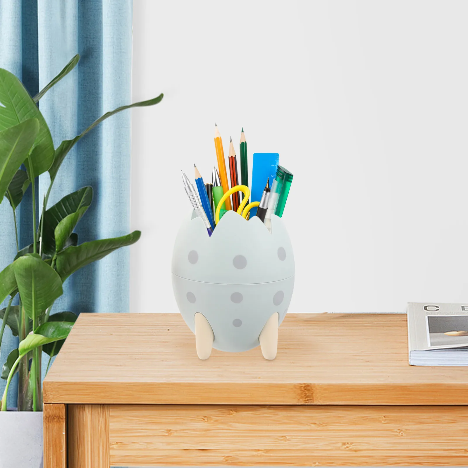 

3pcs Dinosaur Egg Pencil Holder Large Capacity Desktop Organizer For Pens Makeup Brushes Stationery Storage Plastic Pen Case