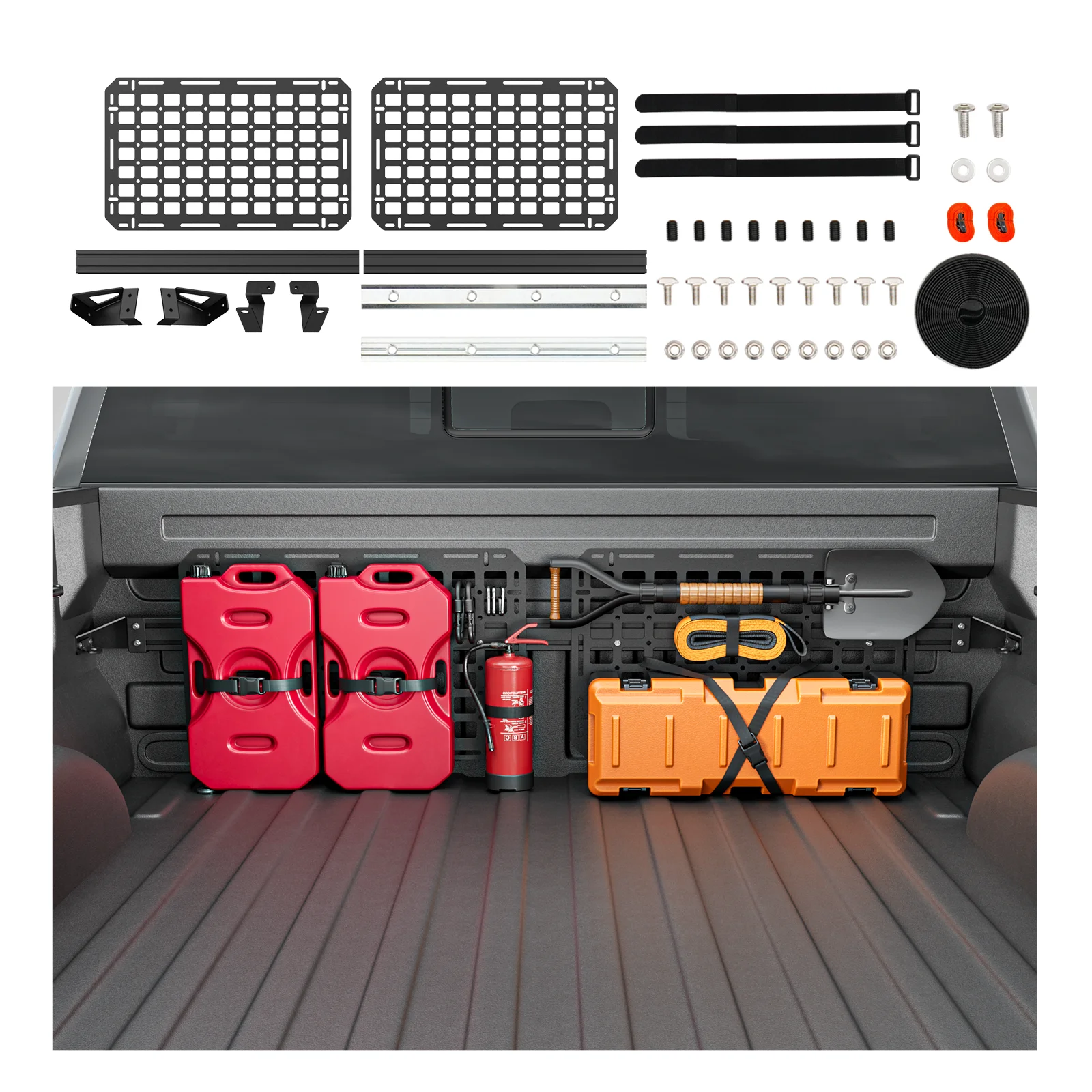 

Front Bed Molle Panel Compatible With 2015-2024 Ford F150 Durable Carbon Steel Tactical Panel Gear Panel