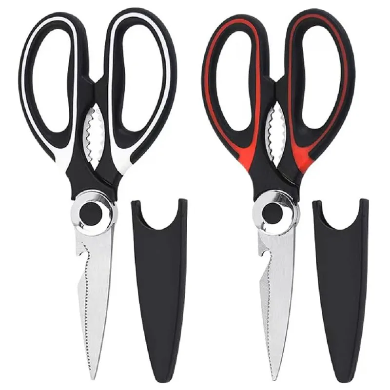 

2PCS Kitchen Shears Heavy Duty Shears Multi Purpose Strong Stainless Steel Kitchen Scissors For Poultry Fish Meat Vegetables