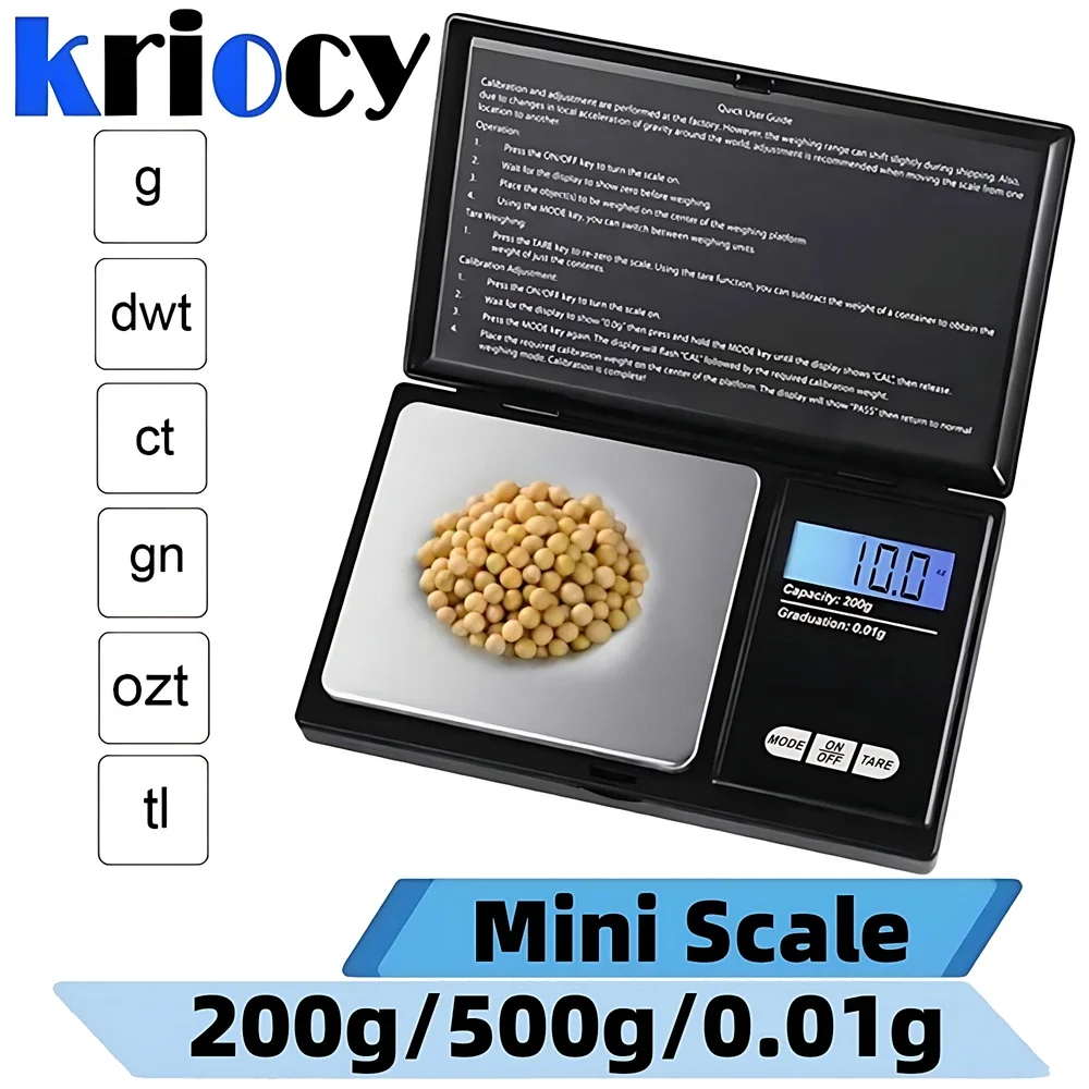 200g 500g x 0.01g High Precision Digital Kitchen Scale Jewelry Balance Digital Scale Pocket Scales Weighting Electronic Scale