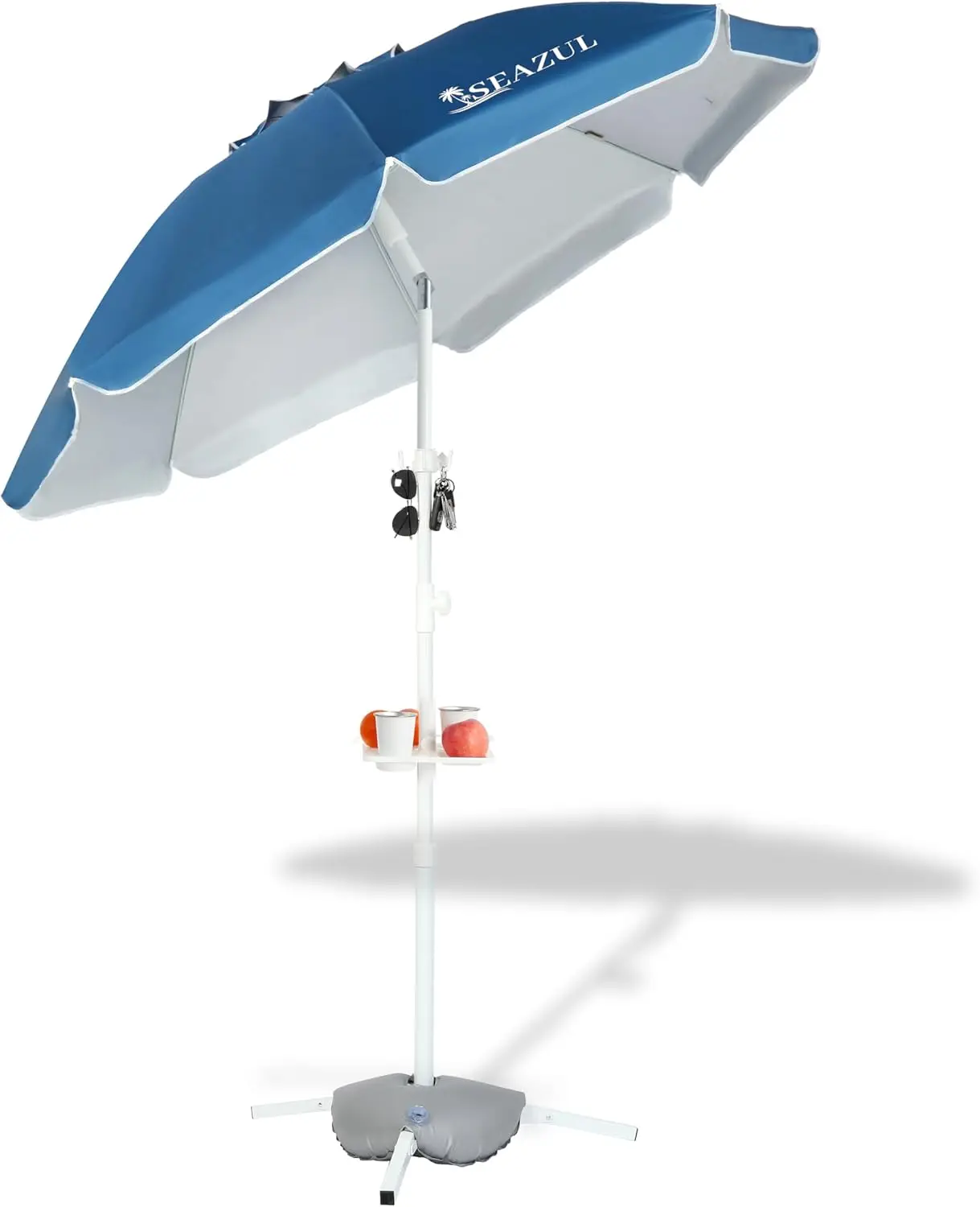 

6.5ft Portable Sun Shade Umbrella with Stand, Adjustable Height for Sports and Outdoor Activities, Blue
