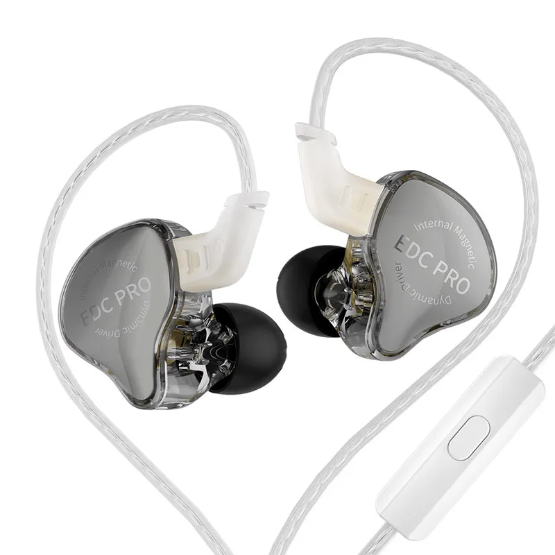 KZ EDC Pro Wire-oortelefoon Grote dynamische stuurprogramma's Monitor Bass In-ear hoofdtelefoon Annulerende headset met afneembare audiokabel
