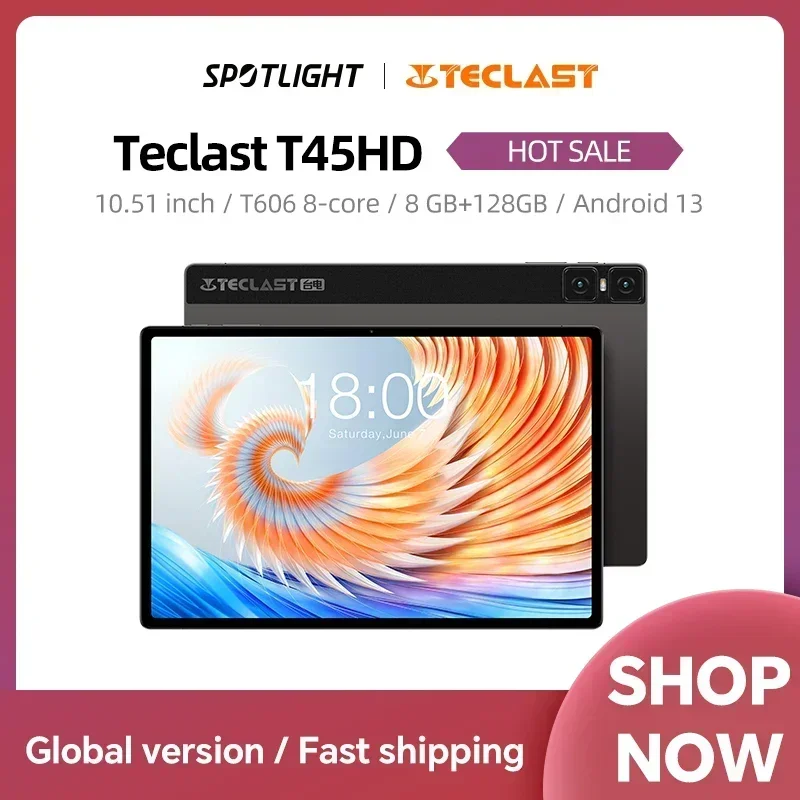 Teclast T45HD 10.51 inch Tablet Android 13 Incell Fully Laminated 8GB+8GB RAM 128GB ROM UNISOC T606 8-Core 1200x1920 IPS 4G LTE