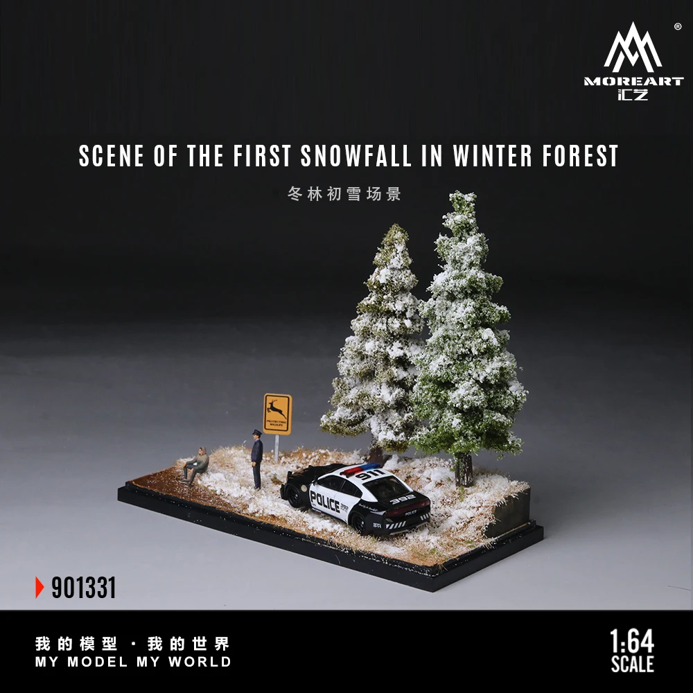 

*Pre-order*More Art 1:64 Simulation Model of the Winter Forest with Initial Snowfall Scene, Parking Lot Diorama For Display&Gift