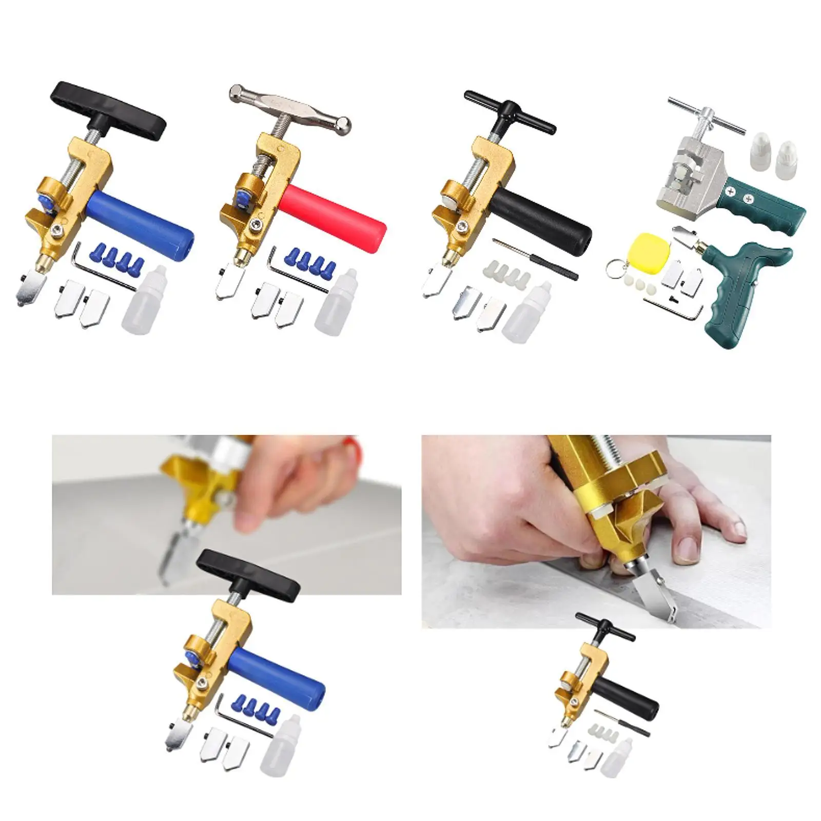 Tile Glass Cutter 2 in 1 Multifunctional Comfortable Gripping Practical,Cutting Tool,Glass Breaking for Mirror,Ceramics Glass