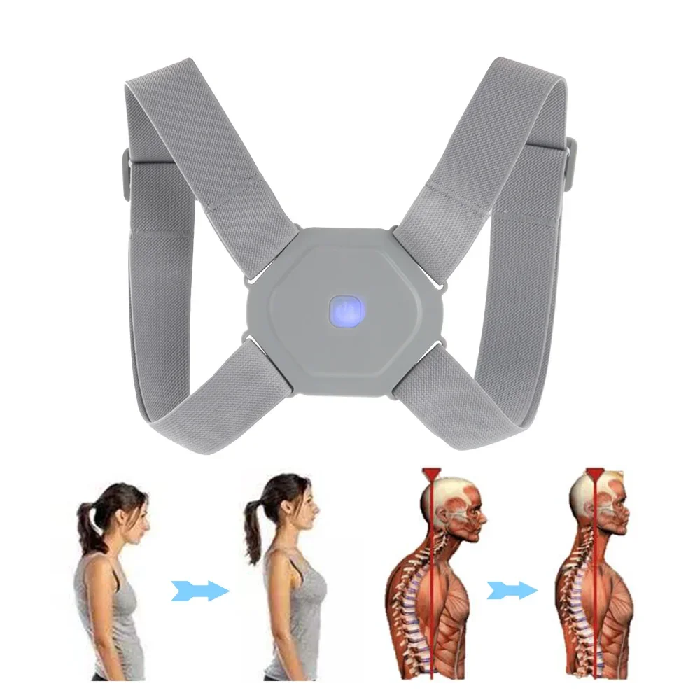 Postura elétrica Corrector Back Brace Spine Maca Vibração lombar Massager Spine Deck Backbelt Suporte USB recarregável