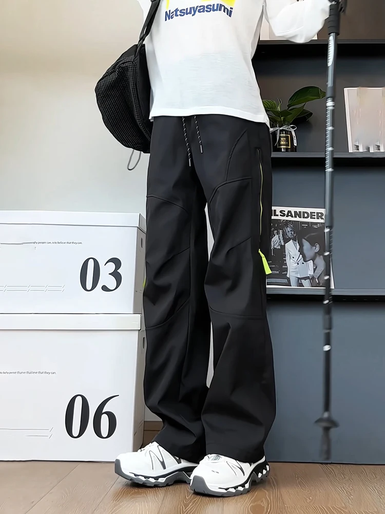 

Bla American Sle Soft ell Waterproof Men's Cargo Pants Autumn Fold Design Outdoor Mountain Climbing Paratrooper Pants