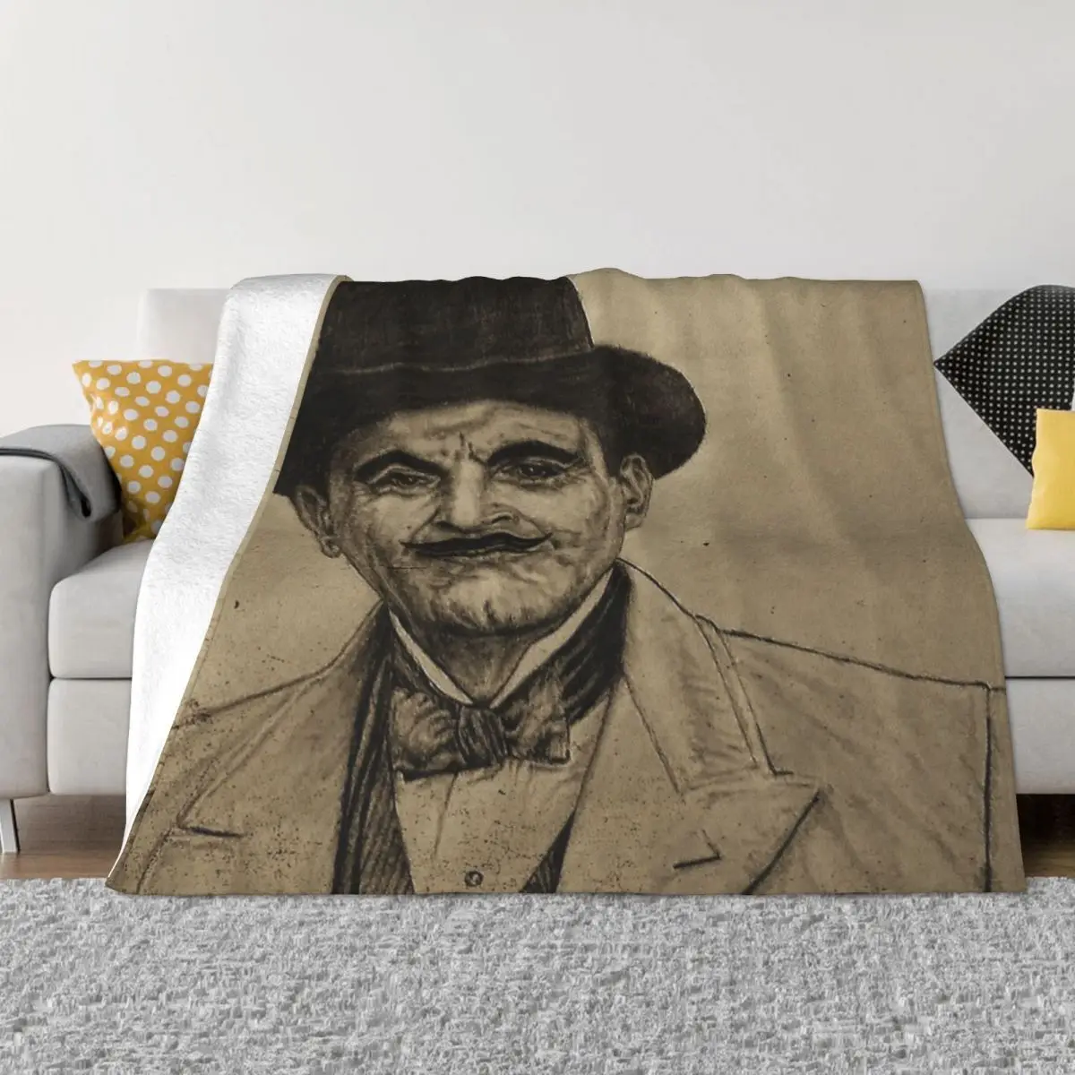 Hercule Poirot David Suchet Quilt Bed Blanket Couple Blankets Blankets And Throws Throw Blanket