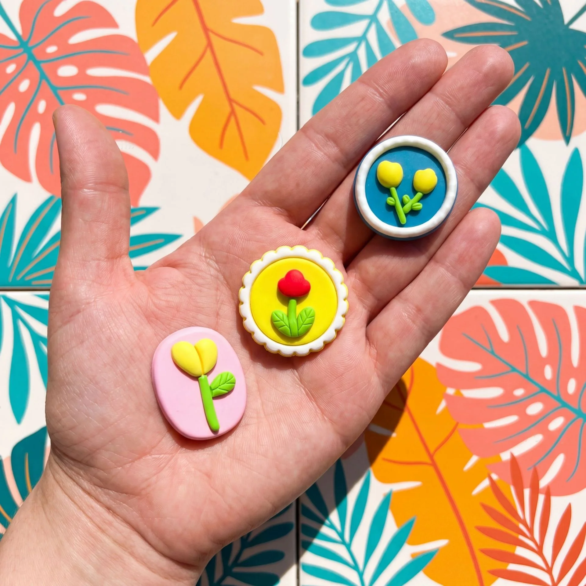Cute Floral Flower Shoe Charms, Soft PVC Rubber Decorations, Colorful Tulip Daisy Pattern, DIY Ornaments for Garden Hole Sandals