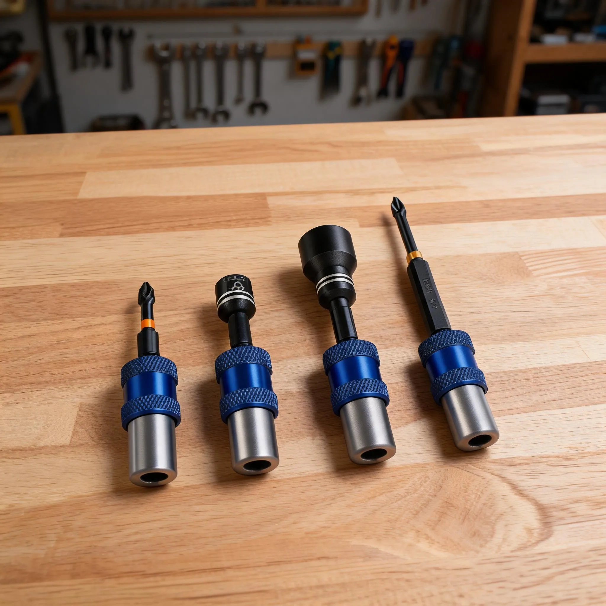 

3/8 Hex Shank Quick Release Self Locking Drill To Screwdriver Adapter Chrome Quick Release Drill Converter Metal Hex Sockets