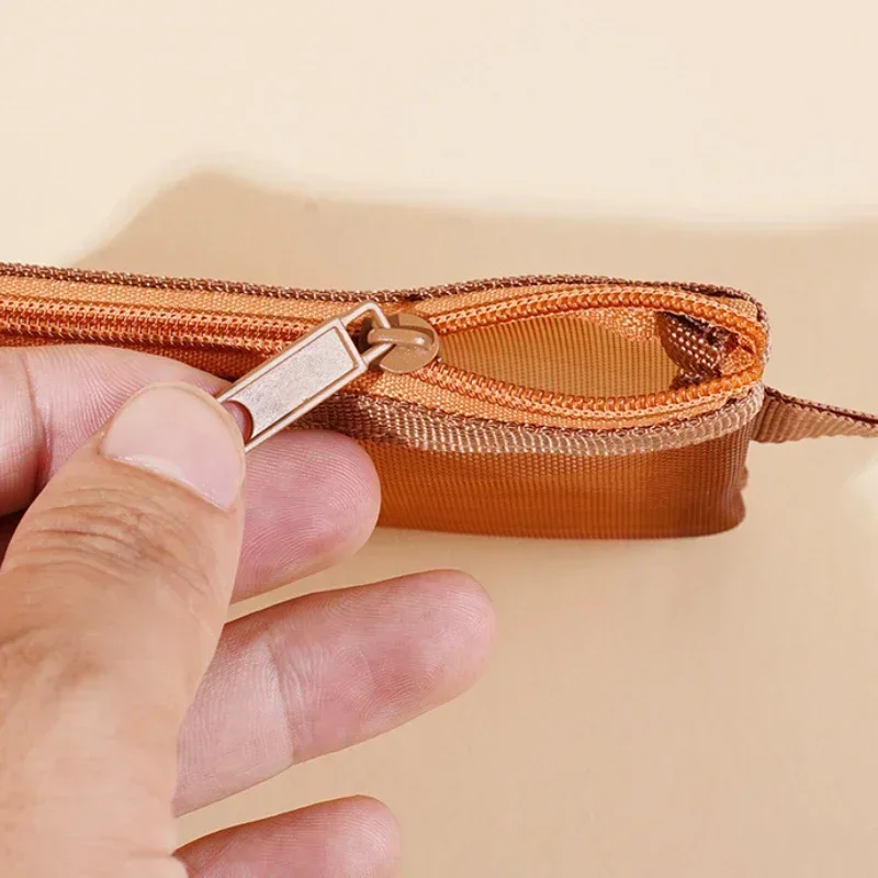 Small Square Solid Color Coin Bag Nylon Mesh Lipstick Key Earphone Organizer Holder Bus Bank ID Credit Cards Pouch Case Storage