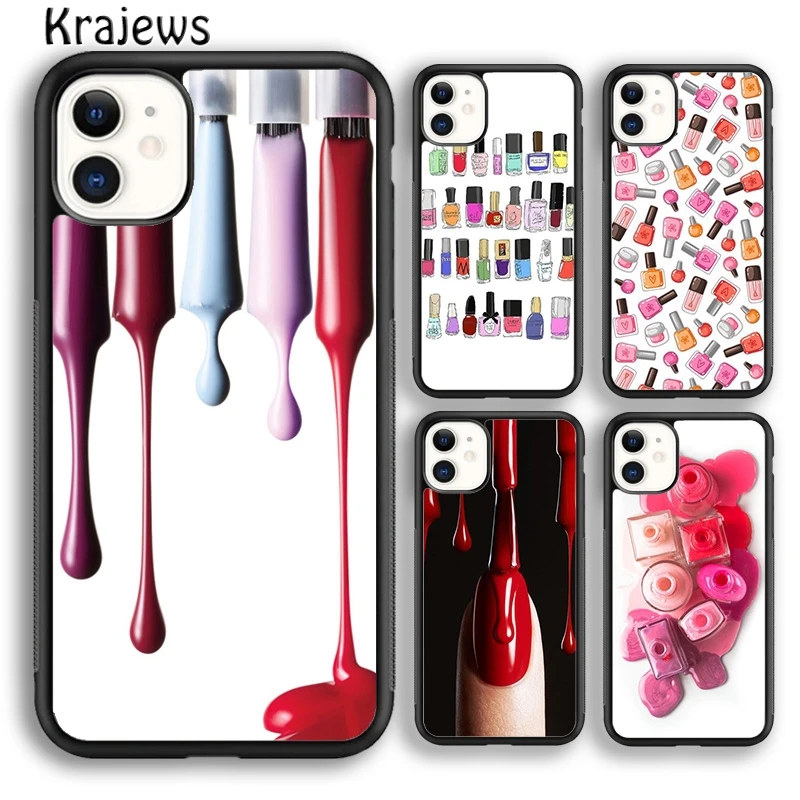 Nail Polish Collage Phone Case Cover For iPhone 16 15 14 plus XS XR 11 12 mini 13 pro max coque Shell Fundas