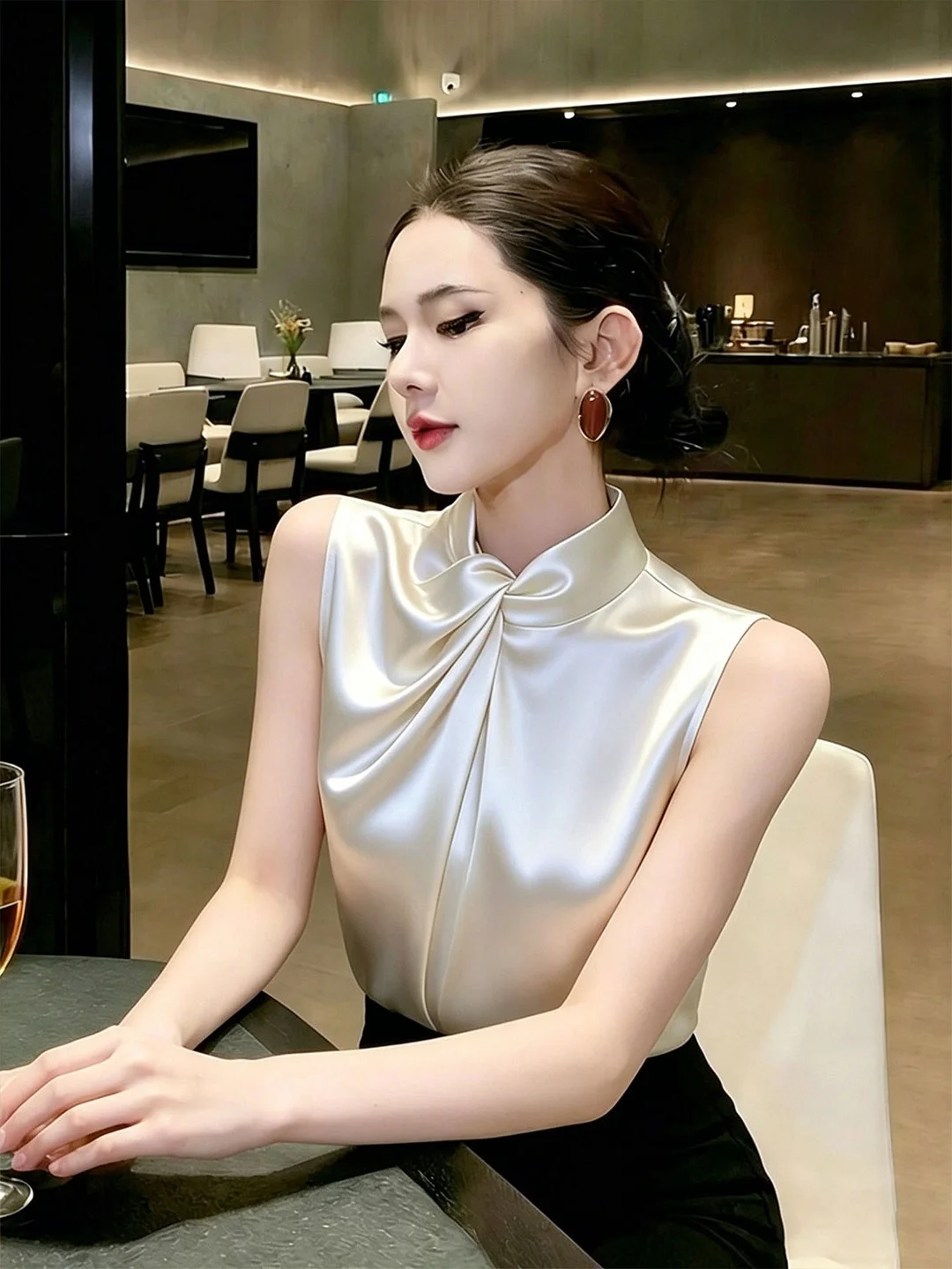 

Summer 2026 Women's Crew Neck Sleeveless Vest Commute Fashion Pure Color Top Comfortable Fit Daily Wear Other Material 100%