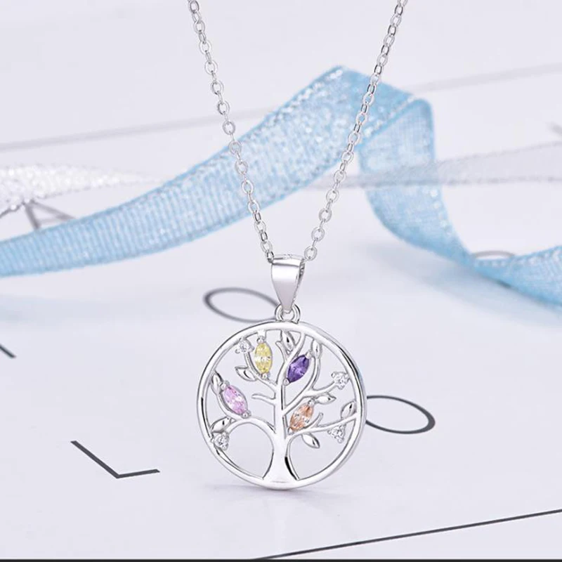 Real 925 Sterling Silver Tree of Life Fashion Dream Catcher Pendant Necklaces for Women Sterling Silver Jewelry
