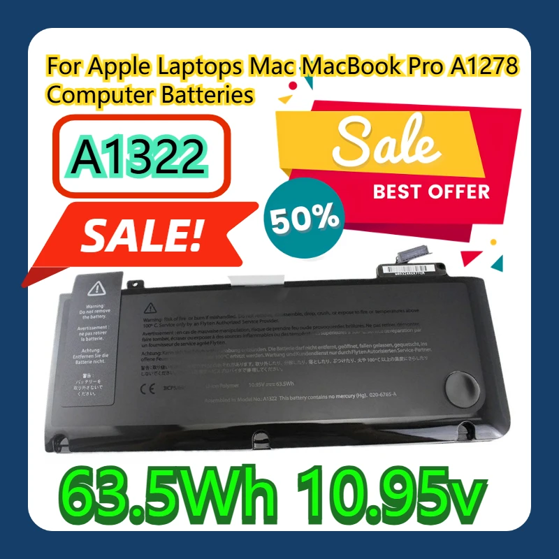

For Apple Laptops Mac MacBook Pro A1322 A1278 Computer Batteries