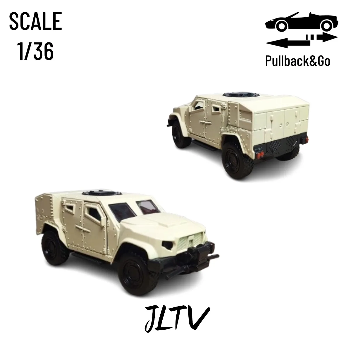 Vehículo táctico de luz conjunta JLTV, escala 1:36, modelo de coche de juguete extraíble, réplica de vehículo fundido a presión de aleación, regalo de Navidad, juguete para chico