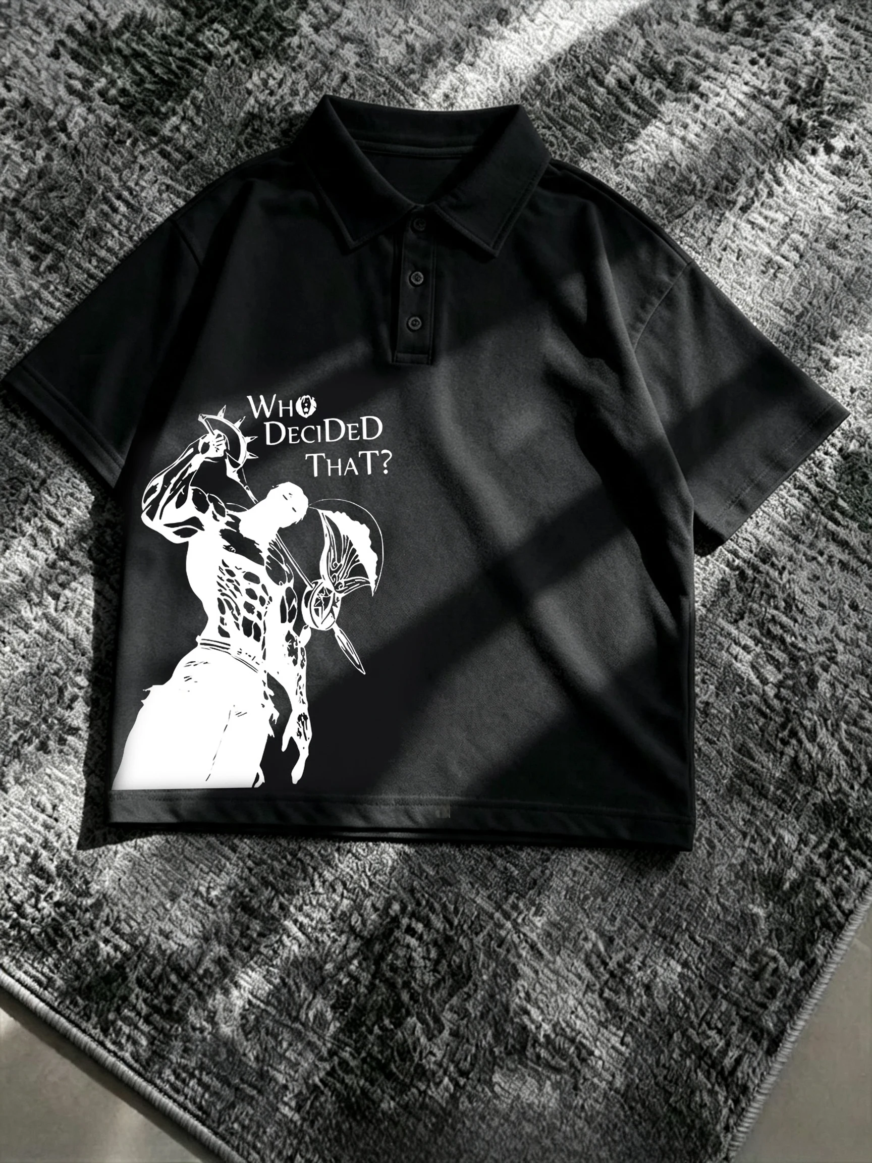Y2K Japanese  Anime Polo Shirts Men's Golf Sports Shirts Streetwear T Shirt Tee Oversized Minimalist Harajuku Loose Short Sleeve