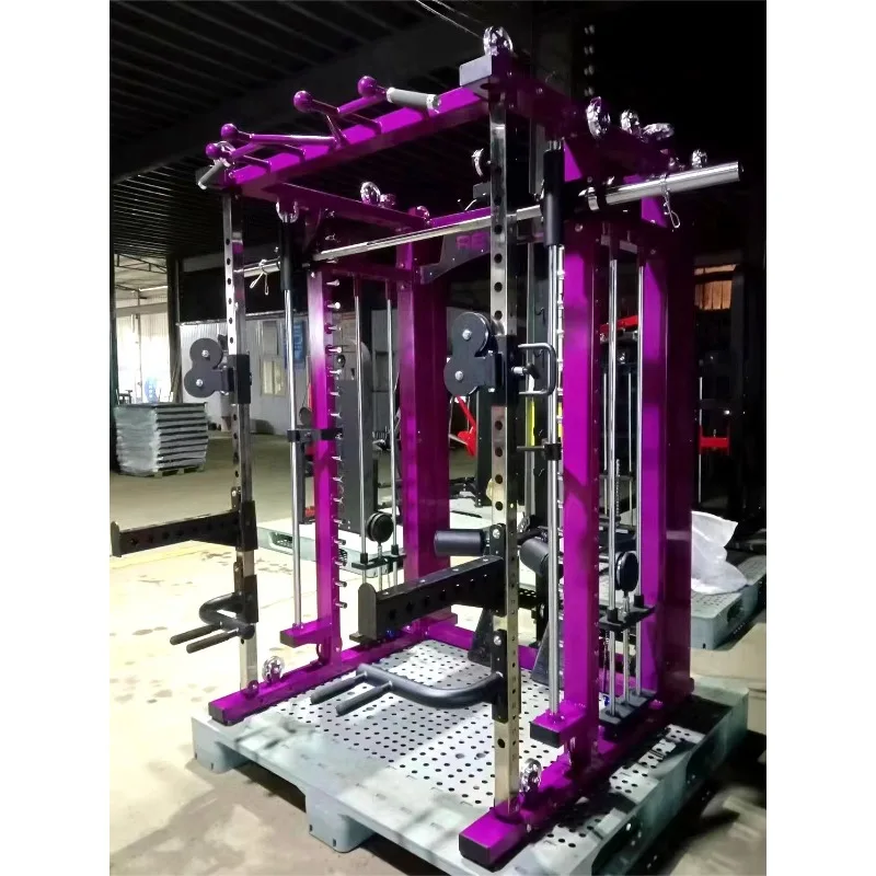 

Commercial All-In-One Home Gym Fitness Rack Multi-Functional Steel Trainer Machine Smith Station Strength Unisex Back Exercise
