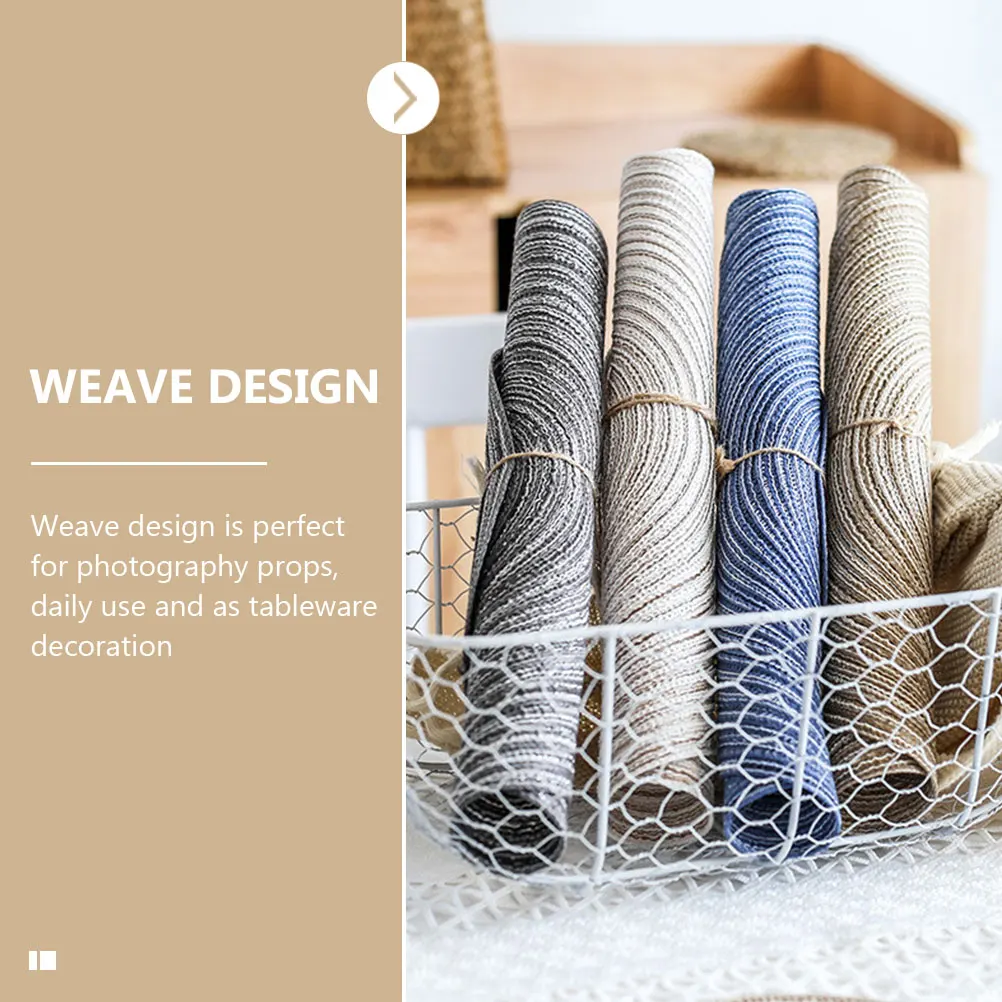 

4Pcs Round Cotton Yarn Tableware Mat Insulated Heat Resistant Dining Placemat Anti Skid Decorative Table Mat Round Placemat