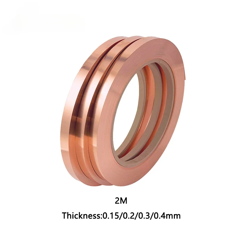 2 Meters Thickness 0.15/0.2/0.3/0.4mm Width 7/10mm Pure Copper Strip for Contractors & Battery Welding Welder DIY Projects