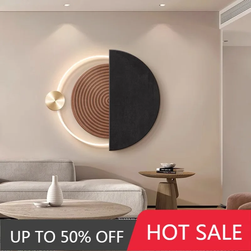 Round Wall Decoration Painting LED Decorative Paintings Living Room Art Mural Luxury Aesthetic Entrance Murals Wall Decorations