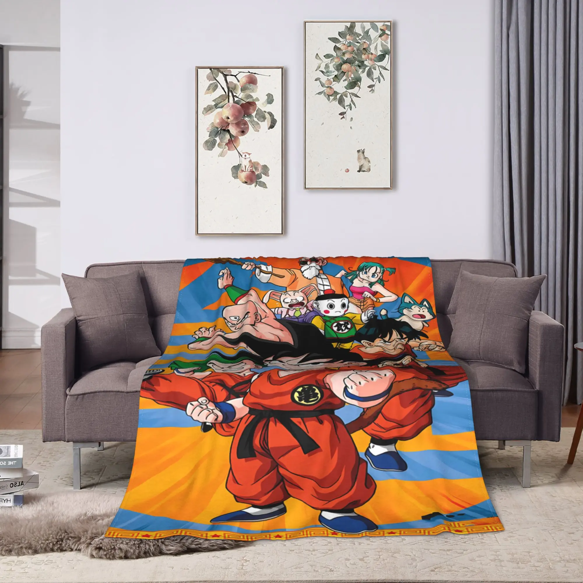 Black & White Goku D-Dragon B-Ball Blanket Quality Super Soft  Bedding Throws Winter Students Outdoor Print Bedspread