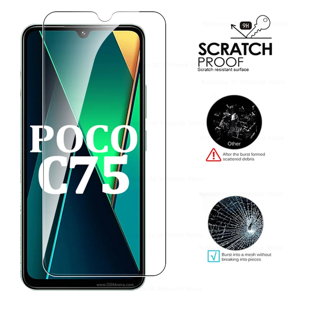 6in1 PocoC75 Camera Protector Glass Case For Xiaomi Poco C75 C65 Tempered Glass On Poco F6 X6 Pro M6 4G F6Pro 5G Protective Film