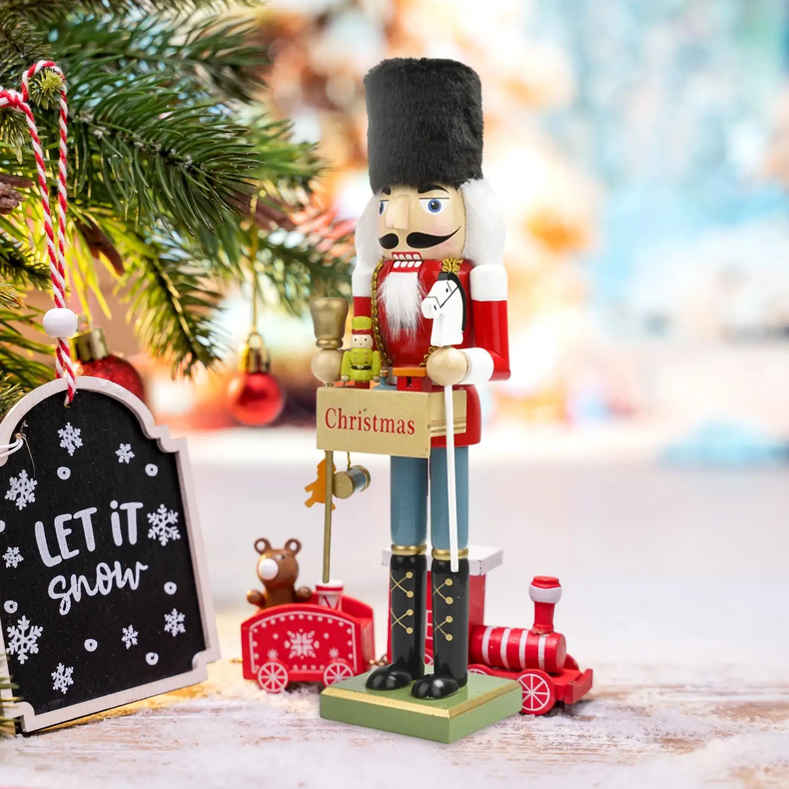 Wooden Nutcracker Christmas Decoration for Festive Party Favors Xmas Tree image 3