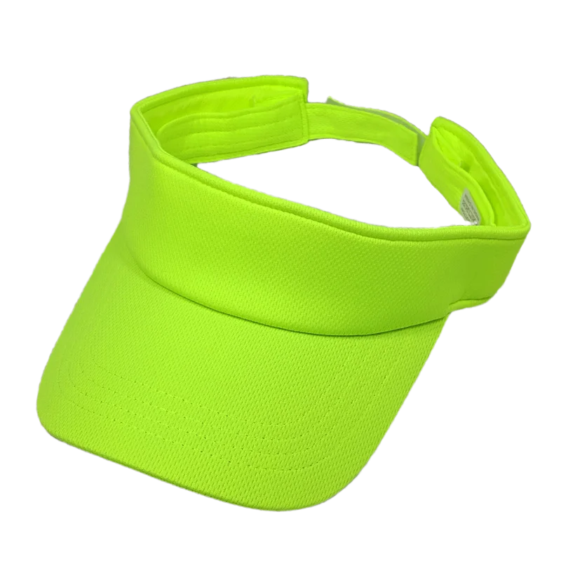 Lime Green Soft Mesh Athletic Men Golf Sun Visor Hat Sport Cap Neon Orange White Black Blue Bright Pink