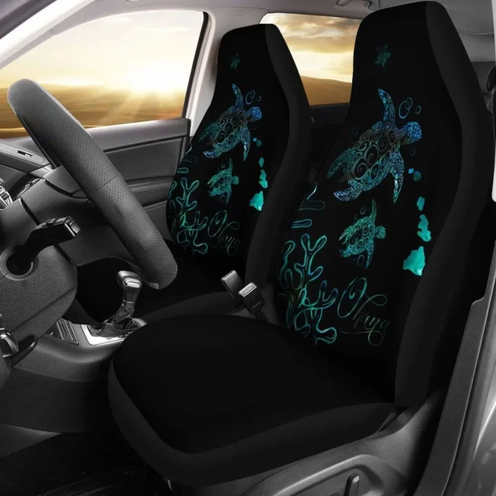 Hawaii Turtle Ohana Paua Shell Car Set Covers New Awesome Pack of 2 Universal Front Seat Protective Cover