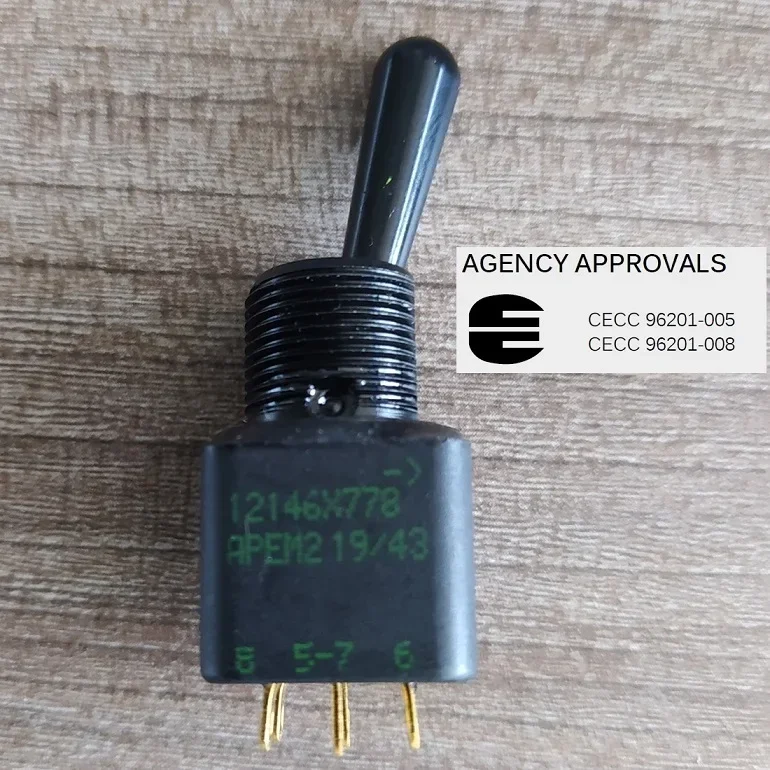 IP67 waterproof CECC approval actuator nut black toggle switch 12146X778
