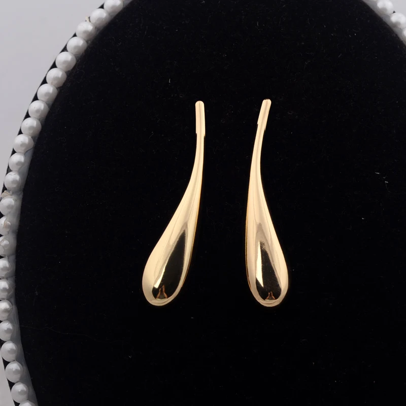 Exaggerate Big Water Droplet Drop Earrings for Women Trendy Simple Metal Statement Long Dangle Earrings Party Retro Jewelry Gift view 6