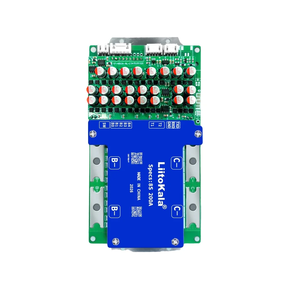 LiitoKala LiFePO4 4S-12V 8S-24V 100A 200A BMS do akumulatorów LiFePO4 z tym samym portem dla akumulatorów LiFePO4 3.2V — zdjęcie produktu 7