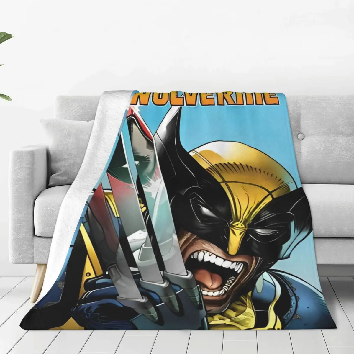 Warm Blanket Decorative Marvel Deadpool & Wolverine Throw Blanket Flannel Bedspread For Living RoomFunny Sofa Bed Cover