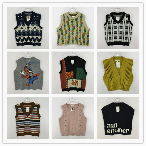 

Винтажный вязаный свитер большого размера, жилет с цветочным узором, цветная блузка с бриллиантами, теплая женская мода, весна-осень-зима