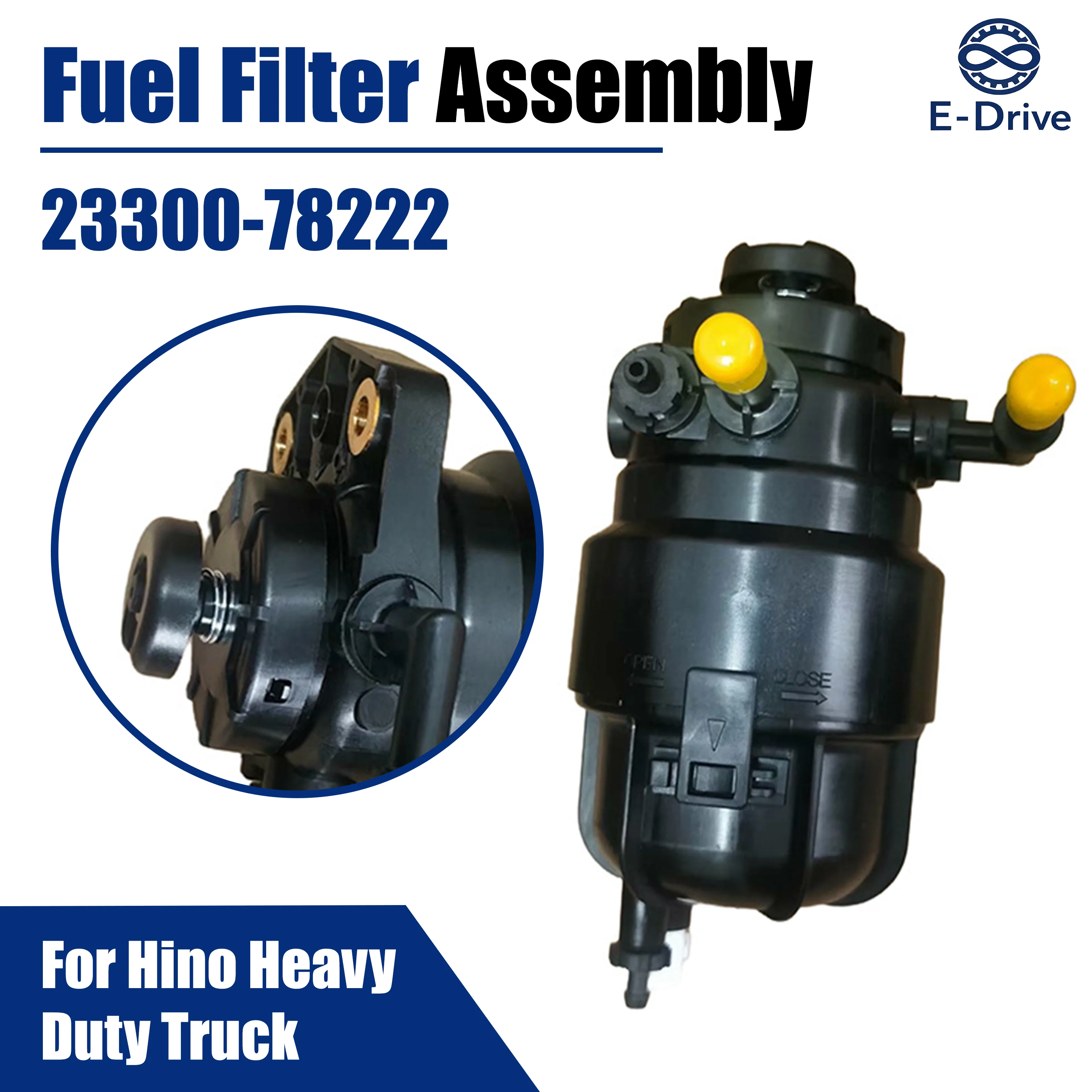 Fuel Filter Assembly 23300-78222 23300-78451 Replacement for Hino New Model Heavy Duty Truck Diesel Fuel System Parts