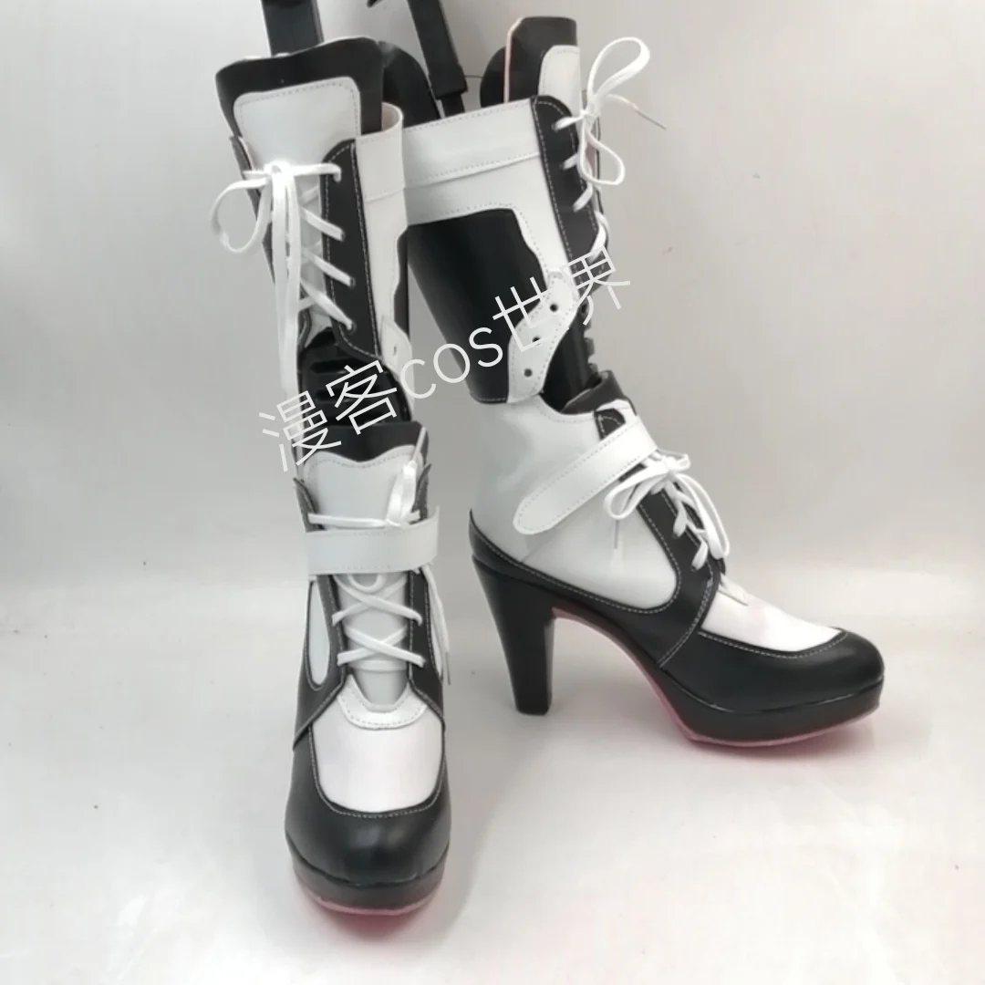 Game NIKKE The Goddess of Victory Viper Cosplay Shoes High Heel Boots Wig Flaxen 80cm Long Straight Halloween Party Accessories
