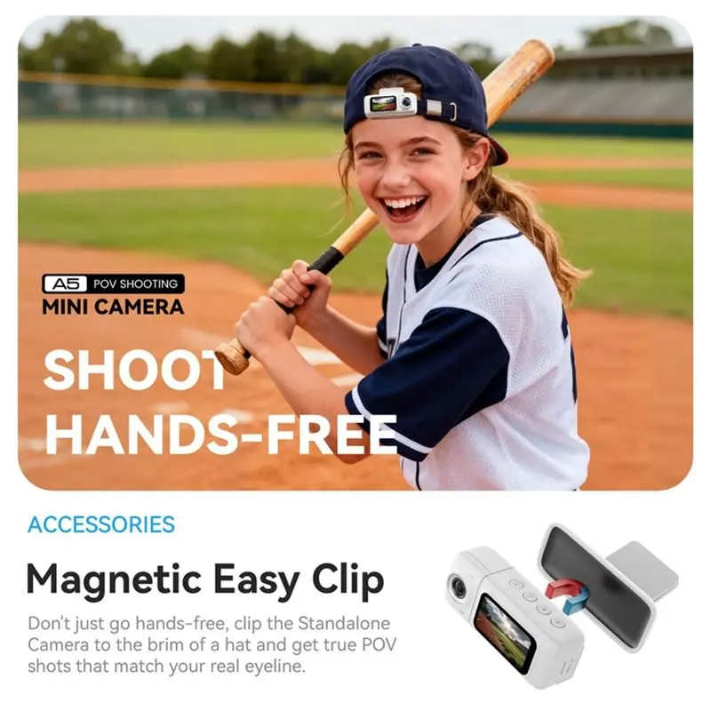 A13E-A5 POV FHD 1080P Wifi Mini Action Camera Wearable Thumb Sports Camera IPS Screen Portable Body Camcorder Hands-Free A view 4