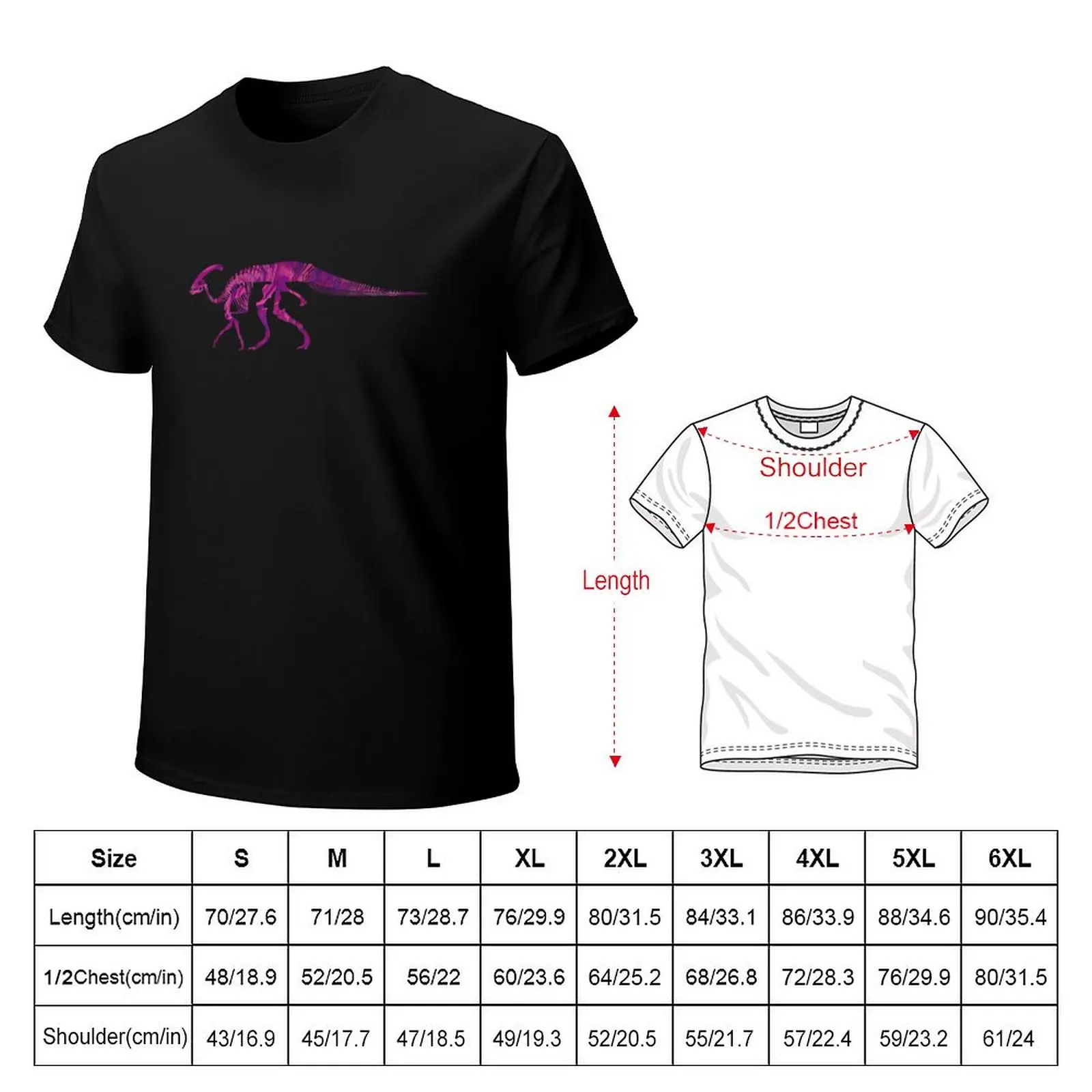 Dinosaur Marbled - Parasaurolophus Skeleton T-shirt plain for a boy clothes for men