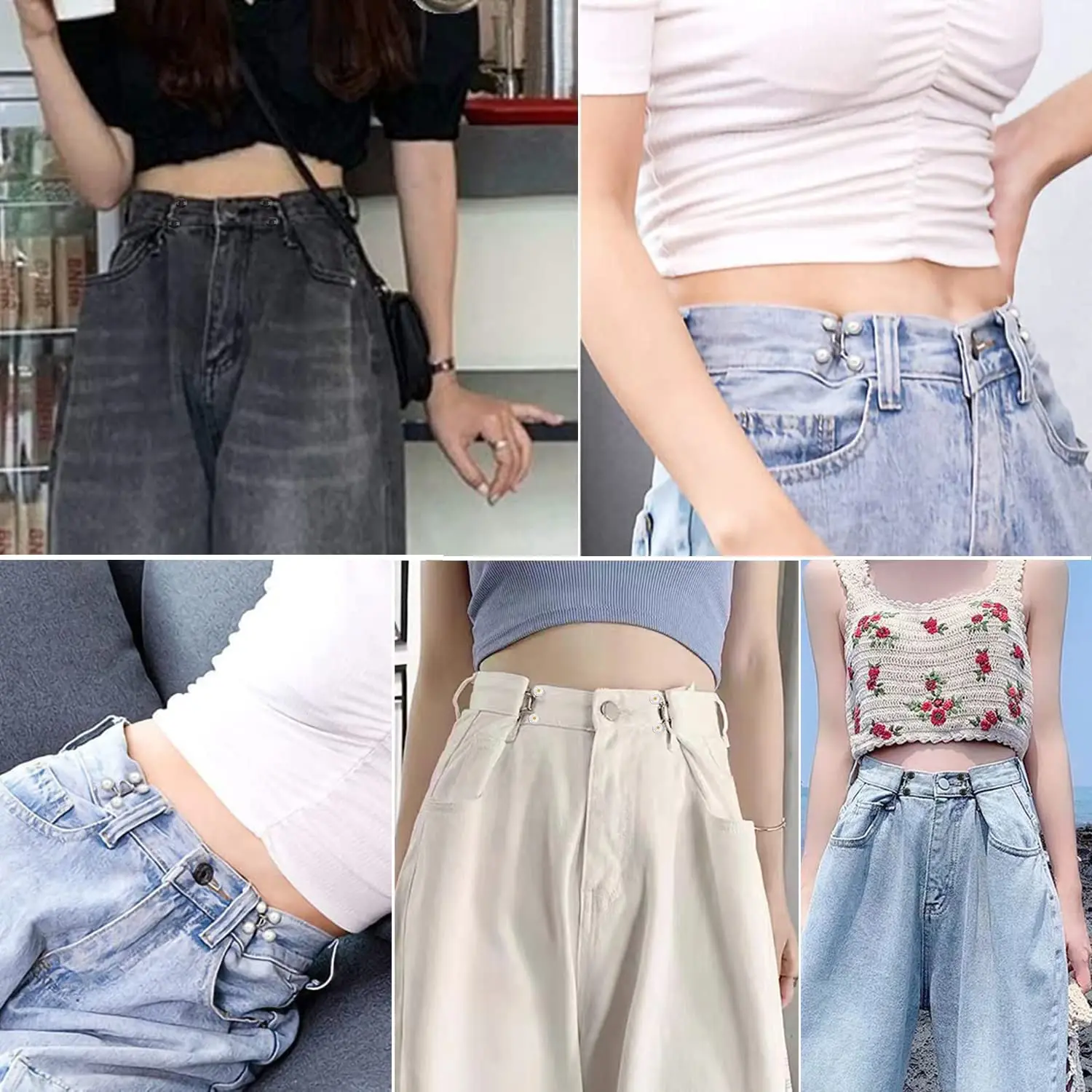 2/1pcs abnehmbare Taille Schnalle Extender Set Näh freie Jeans hose Metallstifte Clips Taille straffen Kleidung Schnallen Knöpfe