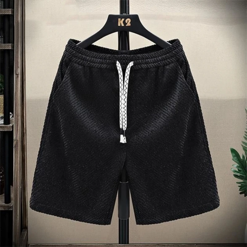 Shorts masculinos para o verão, lavagem fina, estilo coreano, calças versáteis de cinco pontos, calças esportivas casuais de malha da moda