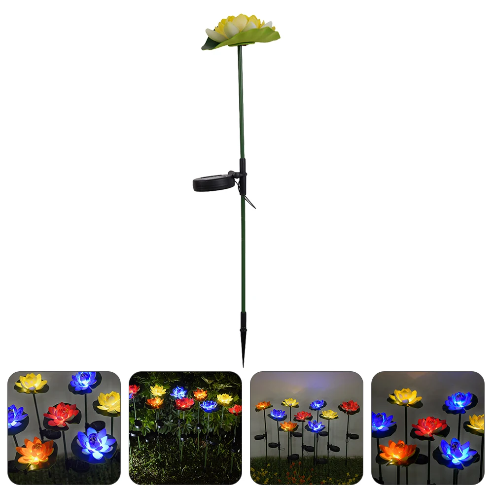 

1pc Simulation Lotus Solar Light Garden Landscape Lamp Outdoor Decorative Stake Light For Yard Garden Balcony Decoration