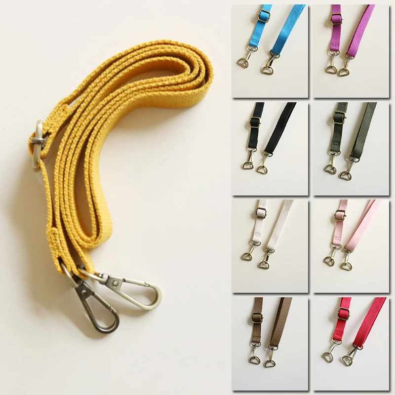 130cm Adjustable Bags Strap Thin Nylon Crossbody Belt Replacement Solid Color Long Shoulder Bag Strap Accessories