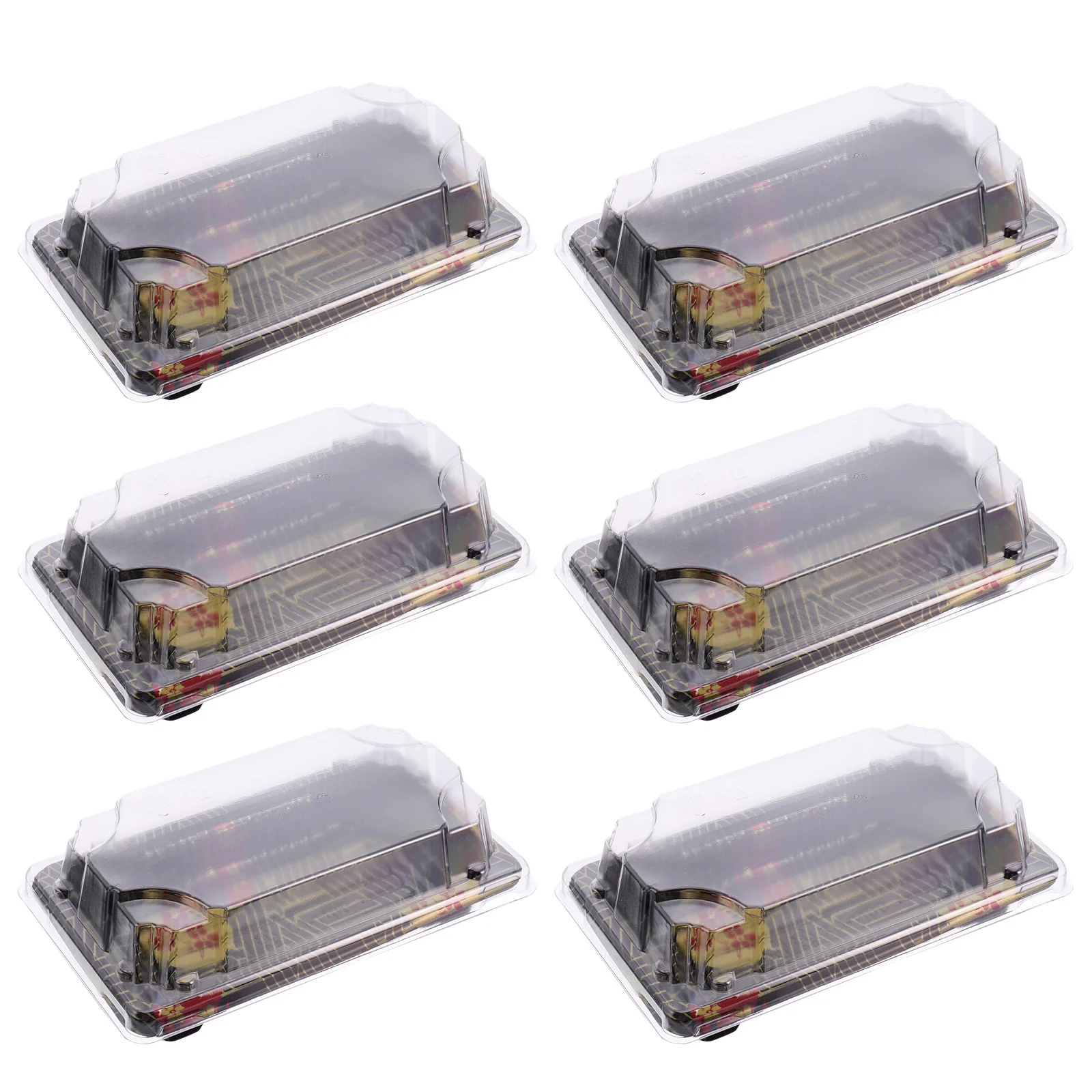 

50Pcs Plastic Sushi Box Disposable Packing Box Portable Food Storage Container for Camping Picnic Lunch Food Container