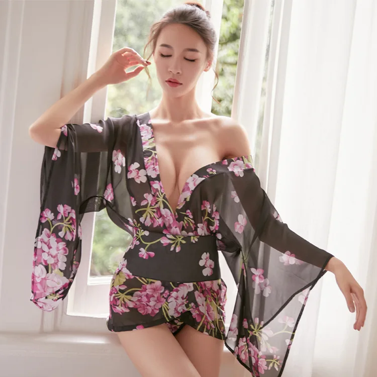 Uniforme Japonês de Kimono Feminino, Babydoll Sexy, Sexo Quente, Lingerie Erótica, Roupas Femininas, Mini Vestido, Roupa de Noite, Saia Sexual